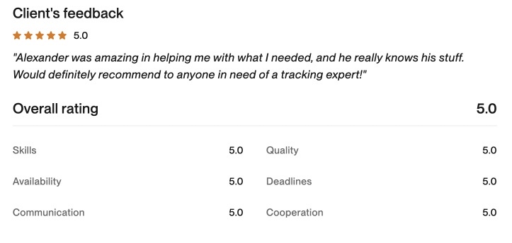 Upwork client feedback 3