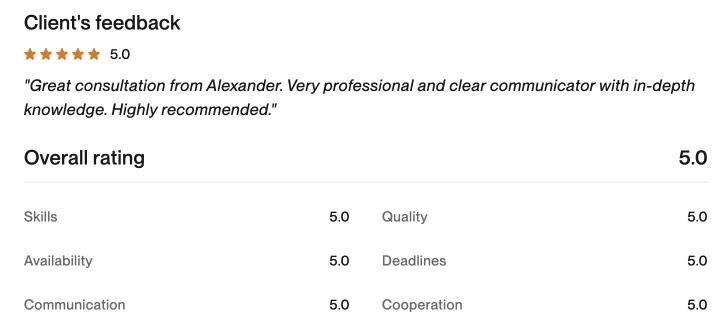 Upwork client feedback 7